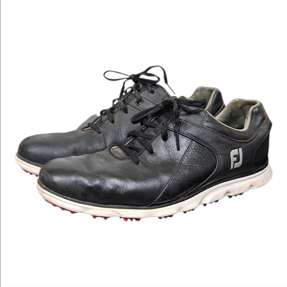 FootJoy Pro SL Mens Black Red Leather Spikeless Golf Shoes 53594 Size 11
